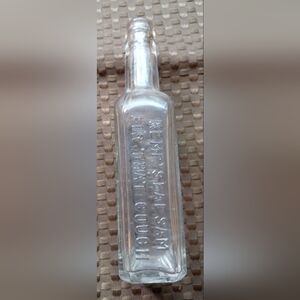 Antique "Kemp's Balsam For The Couch" Clear Glass Medicine Bottle